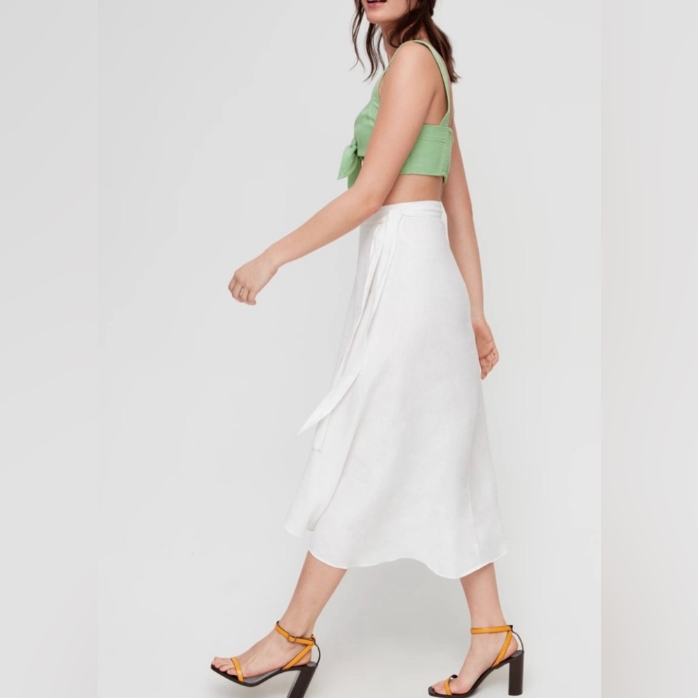 Aritzia Asymmetrical White Skirt